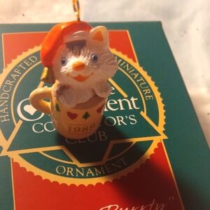 Hallmark Keepsake Ornament with Santa Cat Sitting Purrty 1989 (SKU 023)